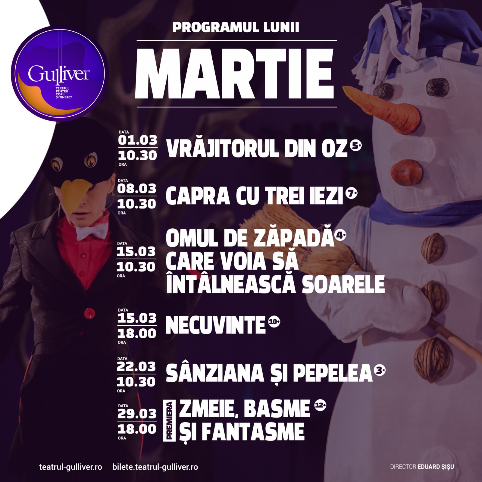 Primăvara începe cu spectacole speciale și o super premieră la Teatrul ”Gulliver”